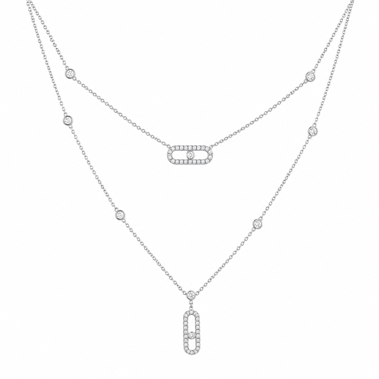 Collar doble bejeweled