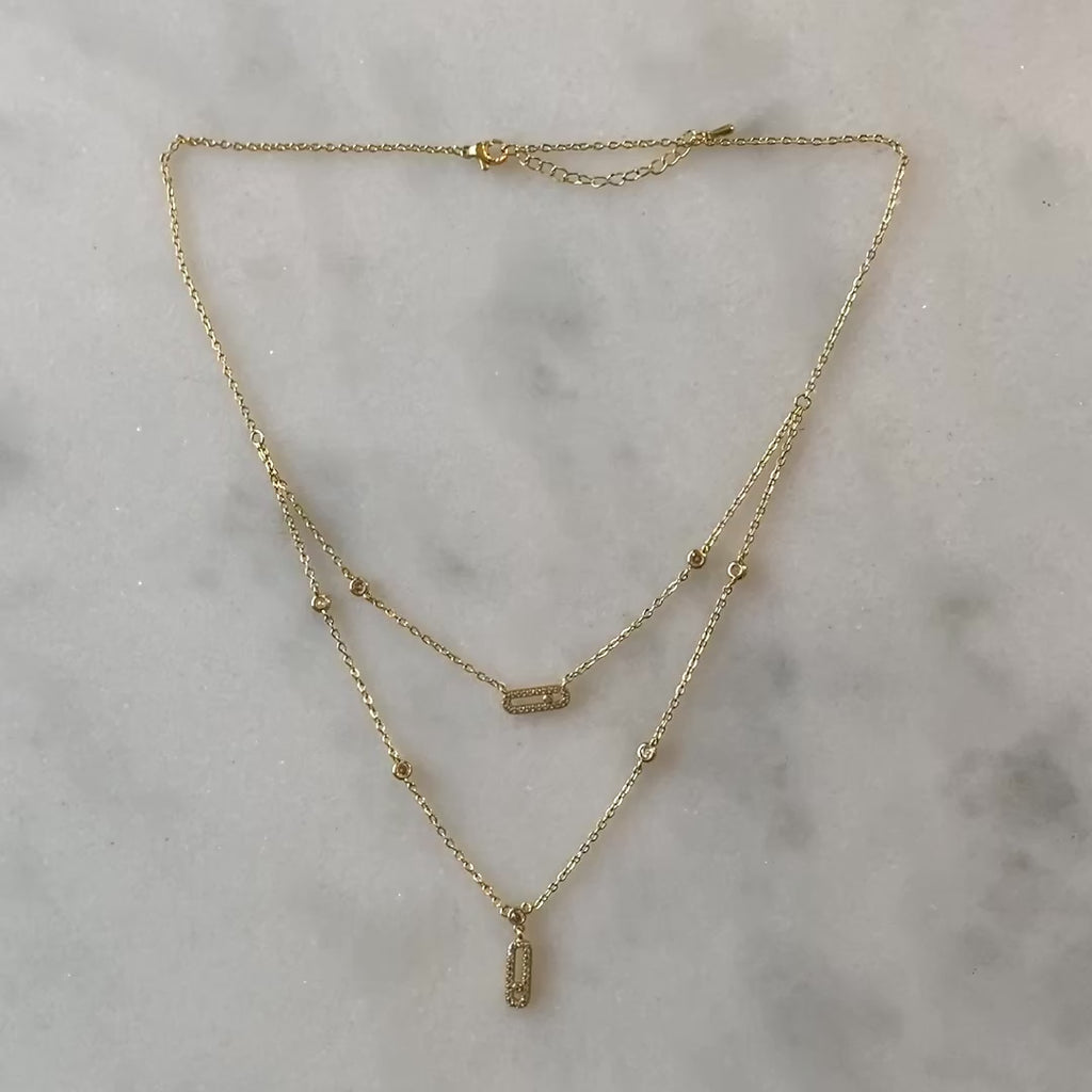 Collar doble bejeweled