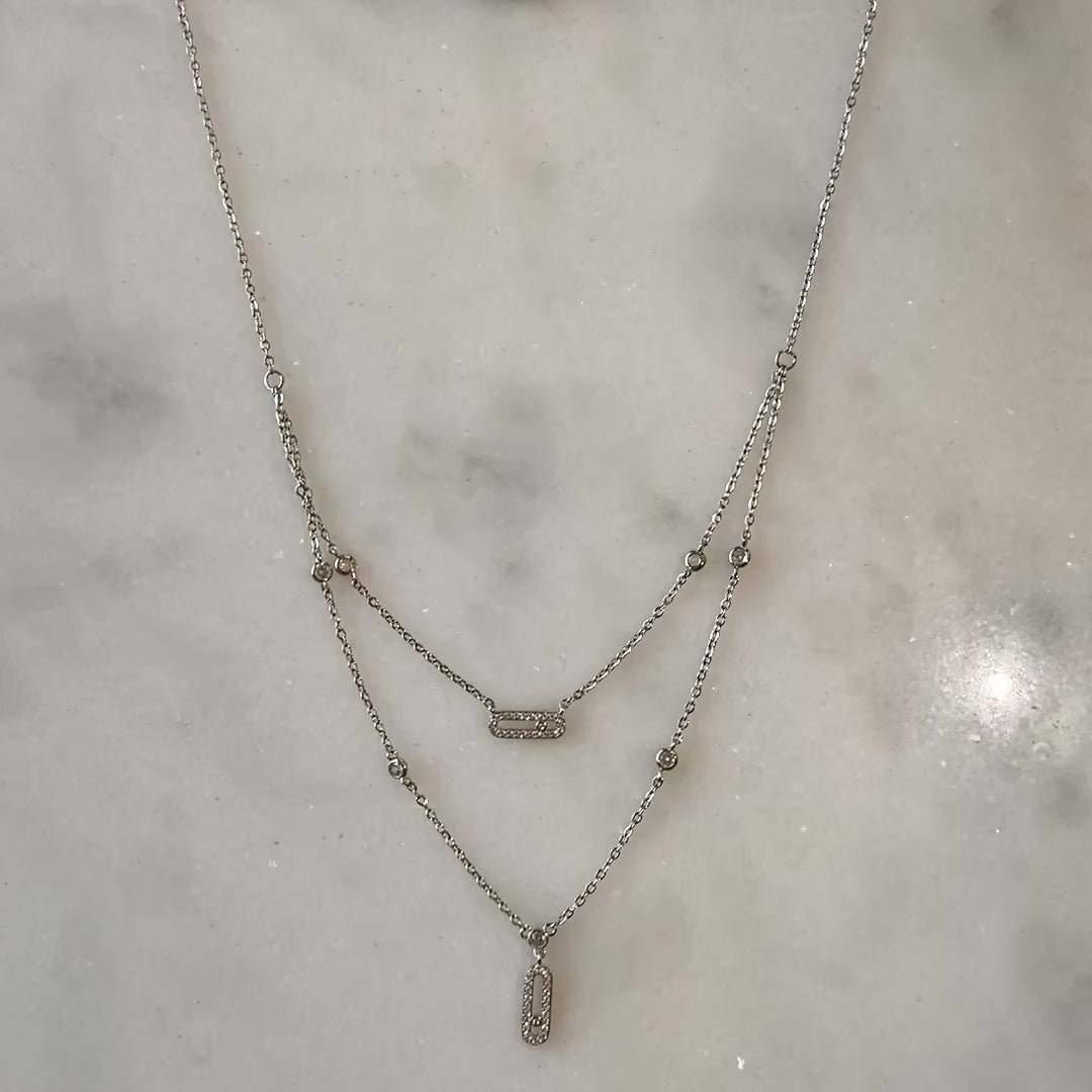 Collar doble bejeweled
